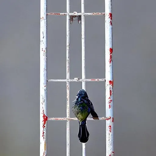 Prompt: bird on a ladder
