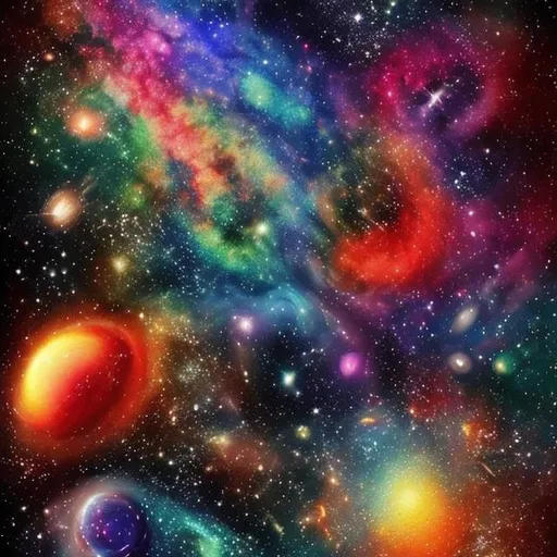 Prompt: Creative poster color art of the universe.