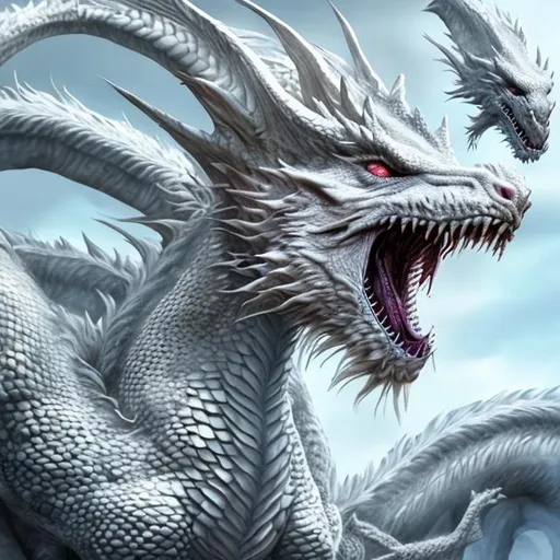 Prompt: Hyper realistic white dragon hyper detailed female rider