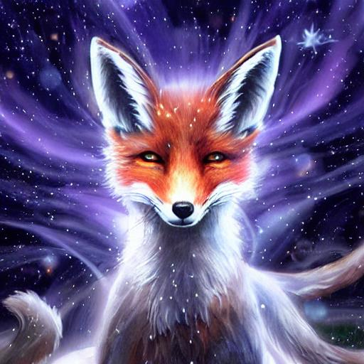 A fox spirit looking at the stars at night ultra sha... | OpenArt