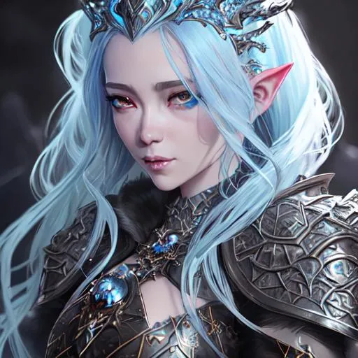 Prompt: Ice fantasy creature, beautiful d&d character portrait, dark fantasy, detailed, realistic face, digital portrait, intricate armor, fiverr dnd character, wlop, stanley artgerm lau, ilya kuvshinov, artstation, hd, octane render, hyperrealism, peter mohrbacher, alena aenami, trending on artstation, astral, photorealistic, cinema 4d,
 anime Character Design, Unreal Engine, Beautiful, Tumblr Aesthetic,  Hd Photography, Hyperrealism, Beautiful Watercolor Painting, Realistic, Detailed, Painting By Olga Shvartsur, Svetlana Novikova, Fine Art