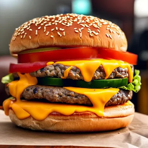 Prompt: A perfect cheeseburger