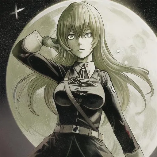 Prompt: nazi lettuce girl on the moon visiting hitler