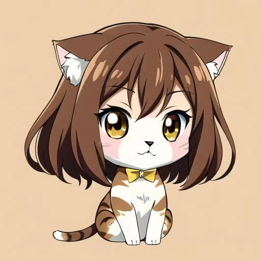 Prompt: anime portrait of a {character}, anime eyes, beautiful intricate brown hair, shimmer in the air, symmetrical, in unique anime style, concept art, digital painting, looking into camera, square image lemon  flavor ice cream cat chibi adorable furry sketch full body