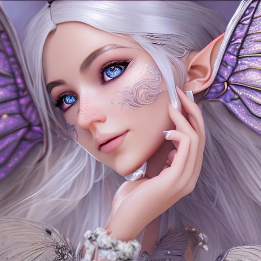 Photorealistic Beautiful Elf Girl With White Hair Ex Openart 