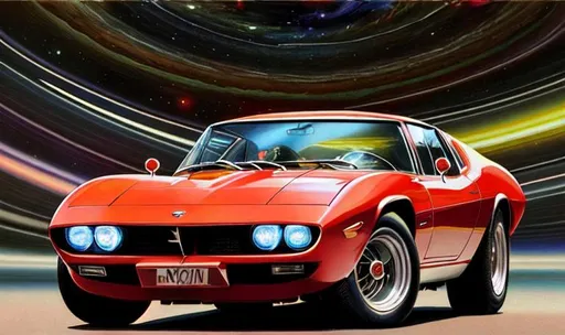 Prompt: Comic book picture, crayons, digital painting, centered, full-body shot

(((Iso grifo as a space ship, no wheels, instead wheels rocket engines)))

Racing through space passing by saturn, fire traces behinf it
 Pastel colours, centered, approaching perfection, dynamic, highly detailed, watercolour painting, artstation, concept art, smooth, sharp focus, illustration
