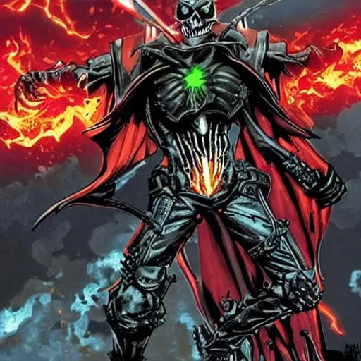 Prompt: Ghost rider meets spawn