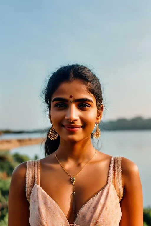 Prompt: soft lighting, realistic, RAW photo, beautiful young Indian feminine boy, 22 y.o. , smiling ,outstanding , distant photo, 1:9 pose, only one hand near neck, only one hand near head, wearing transparent bra, shines through top, detailed eyes , hazel eyes, eyeliner, dark hair, standing in front of a scenic backdrop, 85mm portrait photography, award winning, photo  in the style of stefan kostic, realistic, sharp focus, 2k high definition, insanely detailed, intricate, elegant, modelshoot style, (extremely detailed CG unity 2k wallpaper), full shot body, photo of the most beautiful artwork in the world, medieval era, trending on ArtStation, trending on CGSociety, Intricate, High Detail, Sharp focus, dramatic, photorealistic, (realistic , long shot, studio lighting) , (high detailed skin:1.2), ((highly detailed skin, skin details)), high focus, DSLR, film grain, Fujifilm XT3.   looking healthy, photorealistic, hard rim lighting photography–beta –ar 9:16 –s 5000 –testp –upbeta , (soft lighting, high quality, film grain, Fujifilm XT3,((highly detailed skin, skin details)), high focus looking healthy, realistic photo, fit girl, city background , eye contact, eyes looking straight ahead outdoors, one head 
