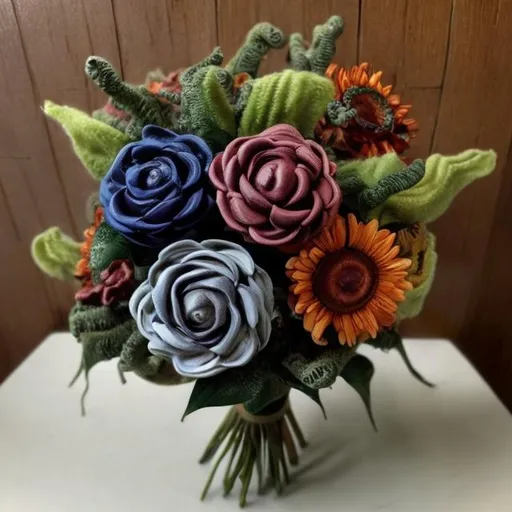 Prompt: lovecraftian style flower bouquet