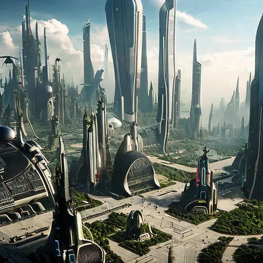 Prompt: future fantasy city 