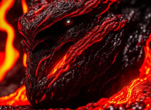 Prompt: ((masterpiece, best quality)),A detailed 8k closeup photograph of a MONSTER MADE OF carbon fibre and has lava flowing around him like veins ,ultra realistic, concept art,((highly detailed)),8k,bloody,disgusting,creepy,fleshy texture, gory, disgusting,dripping, 