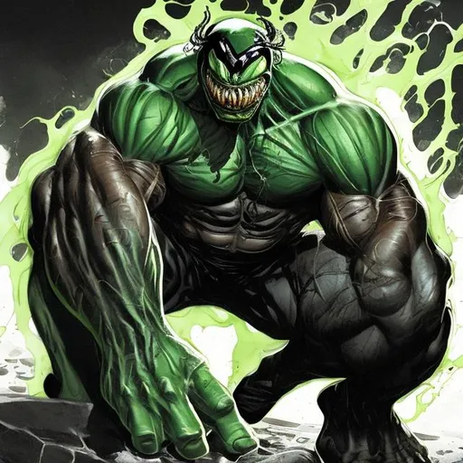 Prompt: Venom symbiote Hulk