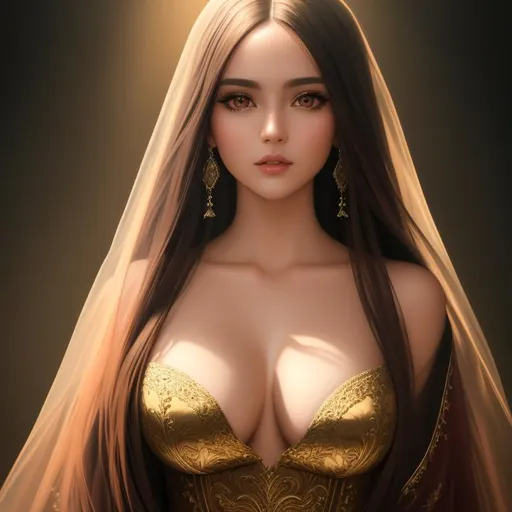 Prompt: Oil painting, Chiaroscuro, landscape, UHD, 8K, highly detailed, panned out view of the character, visible full body, a hyperdetailed mage girl, hyperdetailed long hair, masterpiece, hyperdetailed full body, hyperdetailed feminine attractive face and nose, complete body view, ((hyperdetailed eyes)), perfect body, perfect anatomy, beautifully detailed face, alluring smile, ((fantasy_gown1.3)), small chest