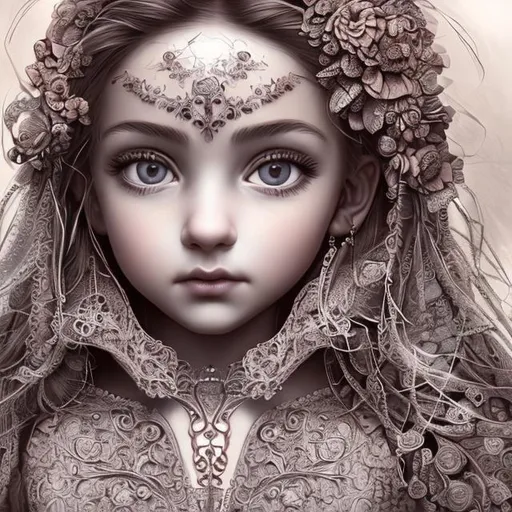 Prompt: The most beautiful girl in the world. Highly intricate detail. Eyes filled with secrets. 