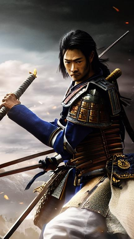 Young Hiroyuki Sanada as a Samurai Photorealistic Ov... | OpenArt