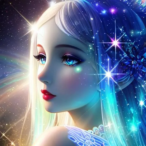 Prompt: White prism, cosmic,etherial, fairy, goddess of light ,closeup