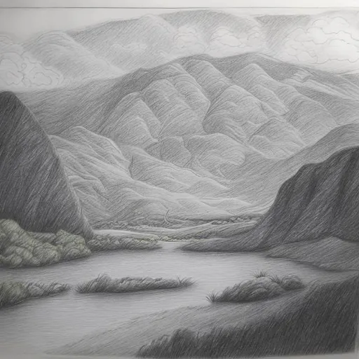 pencil drawing of a landscape | OpenArt