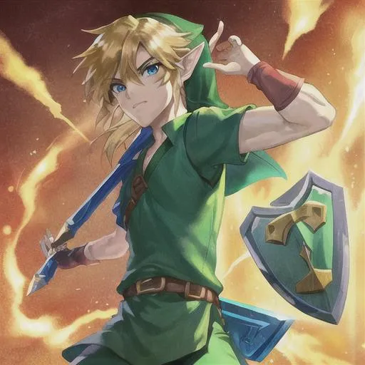 Prompt: young link,hero of hyrule