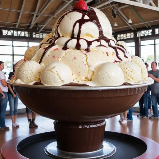 Prompt: The World's Largest Ice Cream Sundae