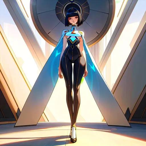 Prompt: a lonely AI lifeform, very tall, thick thighs, wide hips, huge glutes, long legs, slender arms, slender waist, big beautiful symmetrical eyes, intriguingly beautiful face, aloof expression, symmetrical face, bob haircut with bangs, high-fashion, hyper photorealistic, realistic lighting, realistic shadows, realistic textures, 36K resolution, 12K raytracing, hyper-professional, impossible quality, impossible resolution, impossibly detailed, hyper output, perfect continuity, realistic reflections