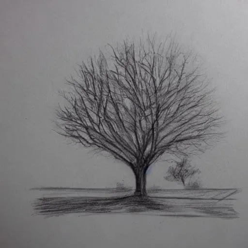 a winters tree pencil sketch | OpenArt