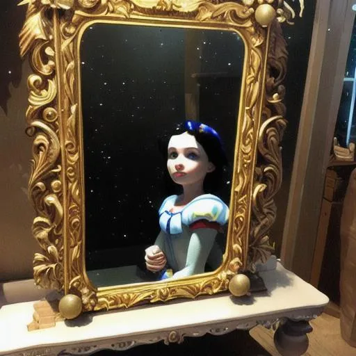 Prompt: The magic mirror from snow white