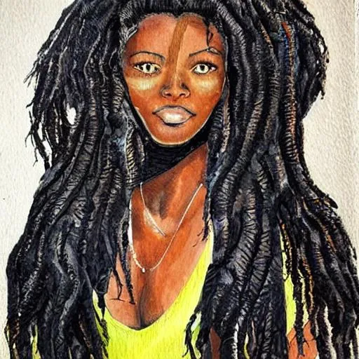 beautiful black girl, dreads, fantasy character, ani... | OpenArt