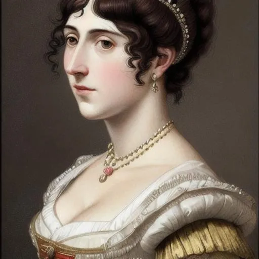 Prompt: ultra-realistic photography of Queen Hortense Eugénie Cecile de Beauharnais 