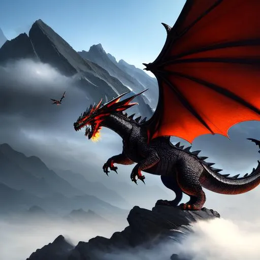 Prompt: a quadruped dragon with a dark aura flying towards a mountain, perfect composition, hyperrealistic, super detailed, 8k, high quality, trending art, trending on artstation, sharp focus, studio photo, intricate details, highly detailed, by greg rutkowski, illustration, watercolor