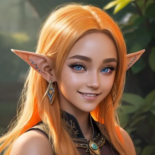 Prompt: masterpiece, close up splash art, ink painting, beautiful pop idol, D&D fantasy, (23 years old) lightly tanned-skinned hobbit girl, ((beautiful detailed face and large eyes)), mischievous grin, blonde with bright orange highlights hair, short small pointed ears, mischievous grin looking at the viewer, wearing detailed priestess dress and casting a light spell #3238, UHD, hd , 8k eyes, detailed face, big anime dreamy eyes, 8k eyes, intricate details, insanely detailed, masterpiece, cinematic lighting, 8k, complementary colors, golden ratio, octane render, volumetric lighting, unreal 5, artwork, concept art, cover, top model, light on hair colorful glamourous hyperdetailed medieval city background, intricate hyperdetailed breathtaking colorful glamorous scenic view landscape, ultra-fine details, hyper-focused, deep colors, dramatic lighting, ambient lighting god rays, flowers, garden | by sakimi chan, artgerm, wlop, pixiv, tumblr, instagram, deviantart