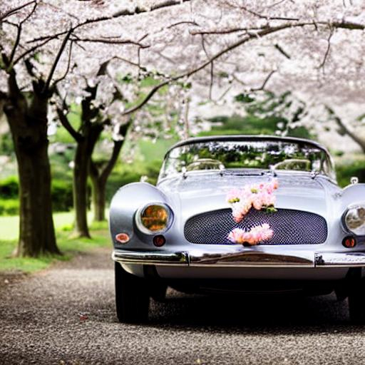 Beautiful vintage Japanese sports car in front of a...