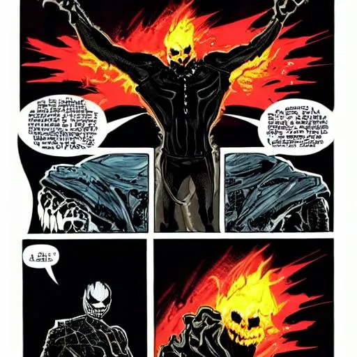 Prompt: ghost rider symbiote