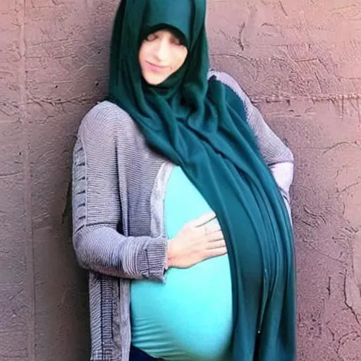 Prompt: Beautiful pregnant hijab 