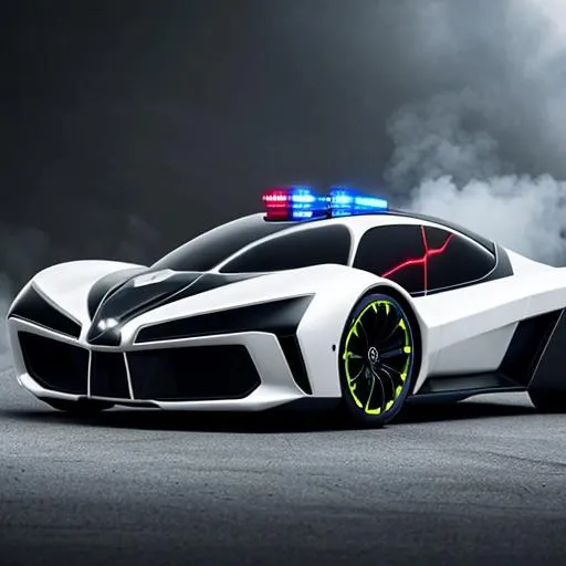 Prompt: Futuristic Batman fire car