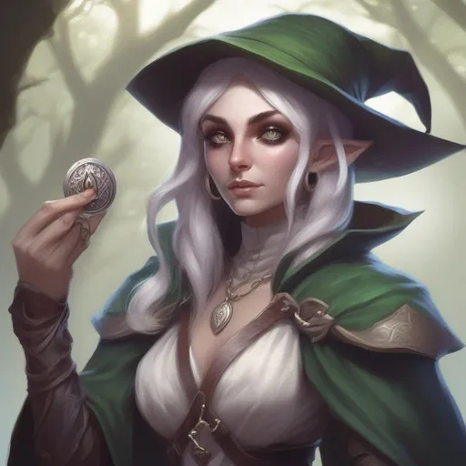 Prompt: fey elf dnd arcane trickster hi res, pale vampire hunter d looking elf, picking lock with magic