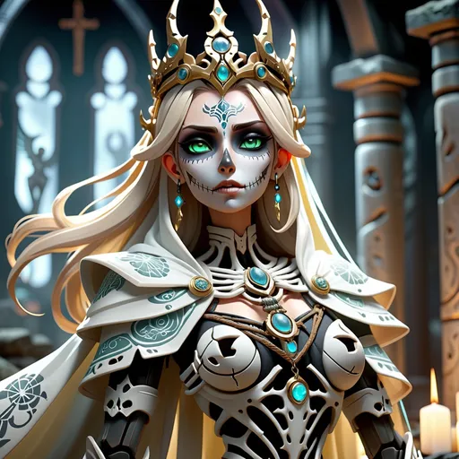 Prompt: Highly Detailed Anime Prompt:

Craft a visually striking and emotionally resonant anime character known as the "Lady of the Dead," embodying a fusion of Nordic aesthetics and supernatural elements, presented in a skeletal form clad in intricate armor. This character should evoke both awe and a sense of otherworldly beauty, weaving together elements of death, strength, and ancient Nordic lore.

Physical Appearance:

Skeleton Form: The Lady of the Dead is presented as a skeletal figure, emphasizing her connection to the afterlife. The skeletal structure should be beautifully detailed, adorned with delicate, ornate patterns reminiscent of Nordic artistry.
Armor Design: Envision a set of Nordic-inspired armor that complements the skeletal form. Intricate designs should be etched onto the armor, featuring motifs such as runes, swirls, and symbols associated with death and the afterlife.
Crown: Crown the Lady of the Dead with a regal Nordic-inspired crown, adorned with motifs representing her dominion over the realm of the deceased.
Cloak: A flowing, tattered cloak that billows dramatically, adding a touch of elegance to her skeletal appearance. The cloak could be adorned with ethereal patterns that seem to dance in the air as she moves.
Accessories: Consider incorporating subtle accessories, such as skeletal jewelry or a pendant, to add extra layers of detail and storytelling.
Pose/Expression:

Choose a dynamic and powerful pose that accentuates the Lady of the Dead's strength and authority.
Experiment with expressive elements such as her posture, facial expression (if applicable), and the way she wields any accompanying weapons or artifacts.
Explore the balance between a commanding presence and a hint of vulnerability, revealing the complexity of her character.
Background:

Place the Lady of the Dead in an environment that complements her role as a guardian of the afterlife. A misty graveyard, ancient Nordic ruins, or a surreal realm between life and death could serve as suitable backdrops.
Utilize a color palette that enhances the eerie, supernatural atmosphere while showcasing the intricate details of her Nordic-inspired armor.
This highly detailed anime prompt challenges the artist to bring to life a character that seamlessly blends Nordic mythology, deathly aesthetics, and a touch of elegance. Through careful attention to detail, the Lady of the Dead should emerge as a captivating and unforgettable figure within the anime narrative.

visually stunning and dynamically vibrant anime warframe scene featuring a Nordic Victorian Goddess. This comprehensive essay prompt is designed to guide artists in crafting a masterpiece that combines intricate details, vibrant colors, and cutting-edge visual effects to deliver an immersive experience. Begin by specifying the use of the Canon EOS R6 Mark II camera with an 85mm lens, ensuring precision and clarity for a 4K resolution. Emphasize the need for a full-body view of the colossal Nordic Victorian Goddess, focusing on capturing the intricate details of her clothing, accessories, and symbolic elements that reflect both Nordic and Victorian aesthetics. Highlight the importance of vibrant and vivid colors to infuse energy and excitement into the scene. Instruct artists to explore color schemes that complement the Nordic and Victorian themes, incorporating rich, deep hues to enhance the overall visual impact. Encourage them to pay attention to the goddess's characteristics, ensuring that the color palette resonates with her divine nature. Describe how the towering presence of the goddess should emanate a radiant glow, creating dynamic shadows and highlights across the environment. Urge artists to experiment with lighting techniques that accentuate the goddess's divine aura, contributing to the immersive experience. Emphasize the use of a rendering technique inspired by the cinematic approach of Unreal Engine 5, incorporating advanced texture mapping, realistic lighting, and detailed shading to bring out the goddess's features and environmental intricacies. Set the goddess within a backdrop of a futuristic and dystopian environment, allowing artists to blend contrasting elements that create a visually captivating setting. Instruct them to incorporate architectural details, technological elements, and symbolic motifs reflecting both Nordic and Victorian influences. Encourage creativity in seamlessly blending these elements to craft a unique and visually stunning scene. As the goddess looms over her surroundings, guide artists in incorporating elements of destruction, such as crumbling buildings and airborne debris. Stress the importance of realistic physics in depicting destruction, adding to the chaos and awe-inspiring nature of the scene. Encourage attention to detail in portraying the aftermath of the goddess's presence. Emphasize the importance of leveraging dynamic colors and lighting effects throughout the scene to intensify the visual experience. Encourage experimentation with different lighting angles, shadows, and highlights to create a visually stunning and emotionally impactful composition. Ultimately, the goal is to elicit profound feelings of awe and wonder in the beholder, making this anime warframe scene a true masterpiece.




