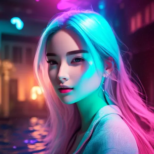 Prompt: water vibrated with sound frequency, color spectrum, super detailed, photorealistic, dynamic lighting, 8K, beautiful ghotic girl