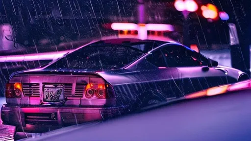 Prompt: HDR, professional, 8k, best version, masterpiece, pefect stanced jdm car parked in city in rain