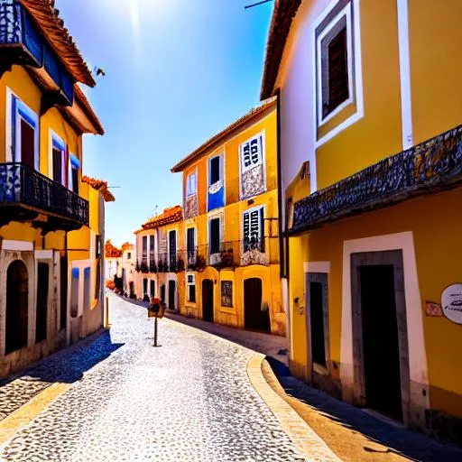 Prompt: Medieval Portuguese city streets.