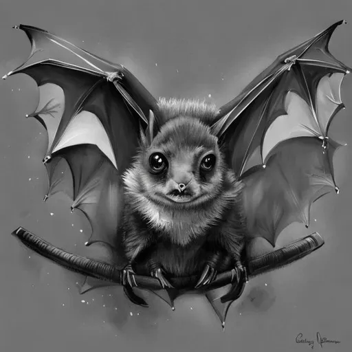 Prompt: bat animal
 fine art