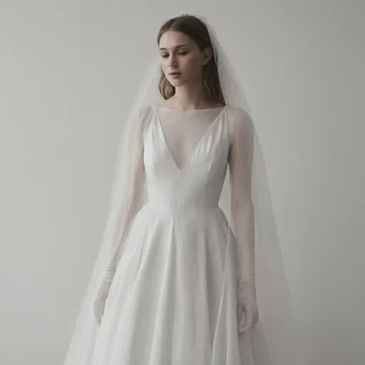 Prompt:  white wedding dress, ghost style