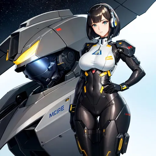 Prompt: a lonely Mech-Pilot AI girl, from "Armored Core", very tall, thick thighs, wide hips, huge glutes, long legs, slender waist, big beautiful eyes, disturbingly beautiful face, aloof expression, bob haircut with bangs, wearing Mech-Pilot fashion clothes, haute couture, God-quality, Godly detail, hyper photorealistic, realistic lighting, realistic shadows, realistic textures, 36K resolution, 12K raytracing, hyper-professional, impossible quality, impossible resolution, impossibly detailed, hyper output, perfect continuity, anatomically correct, no restrictions, realistic reflections