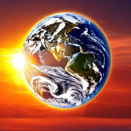 Prompt: the sun warming the earth