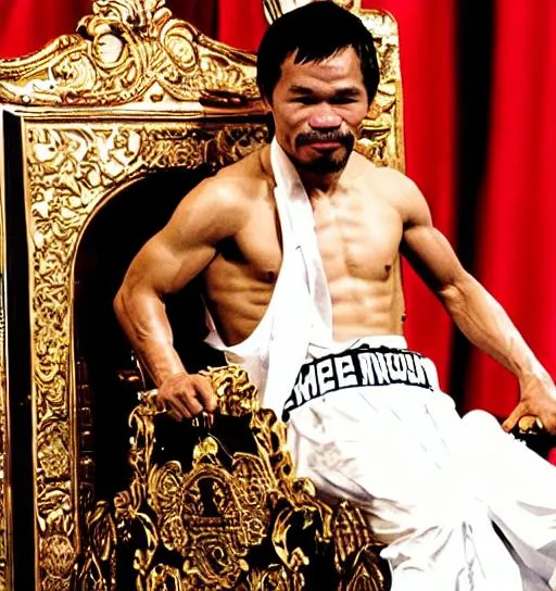 Prompt: Manny pacquiao on a throne