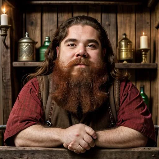Prompt: best quality, professional picture, total, whole body,  young intelligent dwarf with a red insanely long beard sitting on an big cart, broad face, red short hair, green eyes, adventurer, friendly, symmetrical detailed face, detailed skin texture, (blush:0.2), (goosebumps:0.3), dirt in the face, sturdy medieval adventurer clothes,  mountains in the background, RAW photo, 8k uhd, dslr, high quality, film grain, Leica 50mm, extremely detailed, natural lighting,