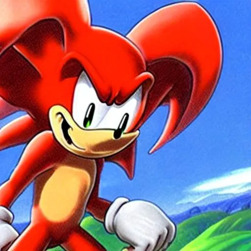Prompt: Knuckles The Echidna is a friend and an enemie of Sonic The Hedgehog