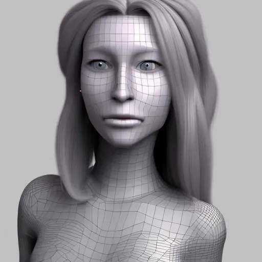 Prompt: Create A female 3d face