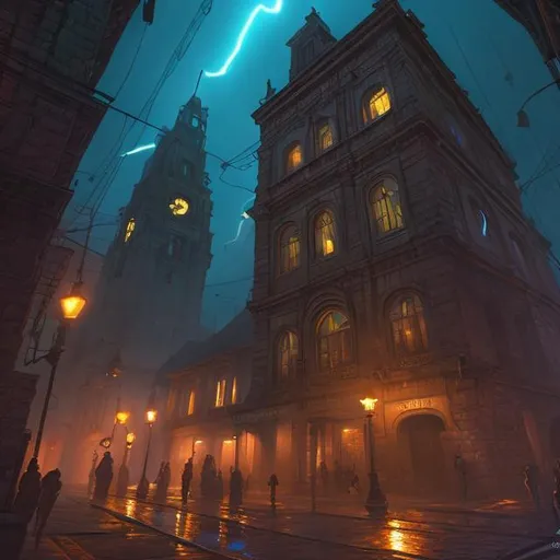 Prompt: museum 4k, Oil painting,Smooth lighting ,style of Ravenloft,art, in a city at night, bright neon lights.