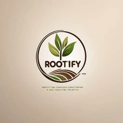 Prompt: "Create a clean, modern logo for 'Rootify', a soil health monitoring and certification company. Use a nature-inspired color palette with greens, browns, and earthy tones. The logo should feature an organic, flowing design, perhaps incorporating plant roots or leaves to symbolize growth and connection to soil. The font should be approachable and modern, with a rounded, natural look, conveying sustainability and innovation. Aim for a fresh, trustworthy, and environmentally focused aesthetic, suitable for an eco-conscious agriculture company."