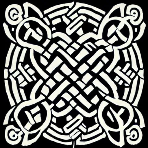 Prompt: eternal knot or the endless knot symbol surround by japanese art clouds art stencil         